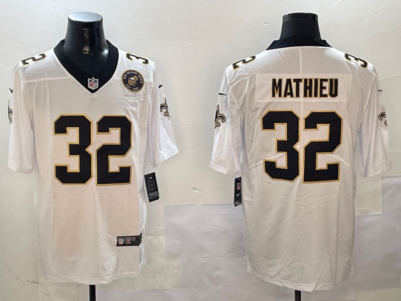 Men New Orleans Saints #32 Mathieu White Second generation 2024 Nike Limited NFL Jersey style 3->new orleans saints->NFL Jersey